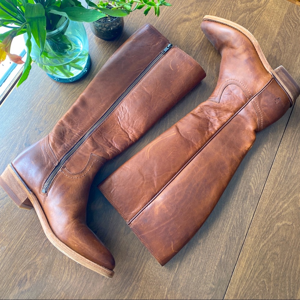 Like New Frye Brown Knee High Leather Boots